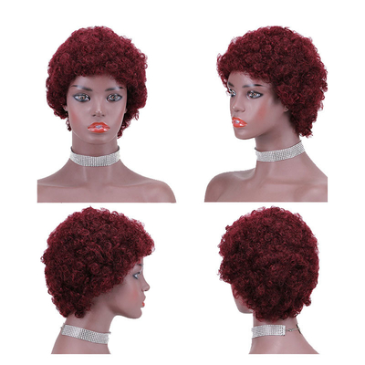 Cabelo Brasileiro Pixie Corte Curto de Cabelo Virgem Perucas para Mulheres Negras 100% Cabelo Humano Superior