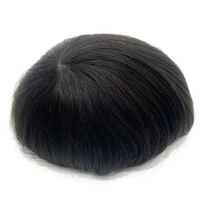 Topo de cabelo humano de 6 polegadas de comprimento com base de pele super fina