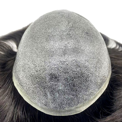 Topo de cabelo humano de 6 polegadas de comprimento com base de pele super fina