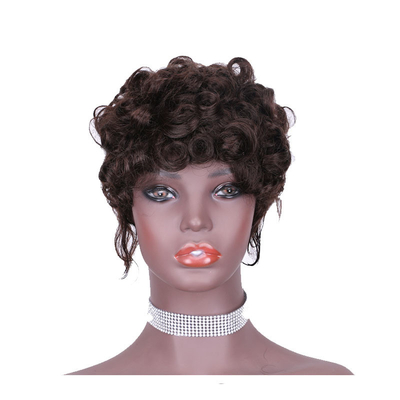 Remy Hair Cabelo Brasileiro Grade Machine Feito Perucas Curly Pre-Plucked para Mulheres Negras