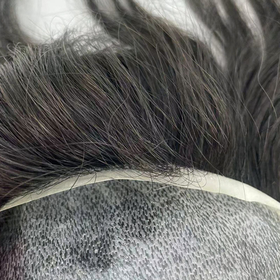 Topo de cabelo humano de 6 polegadas de comprimento com base de pele super fina