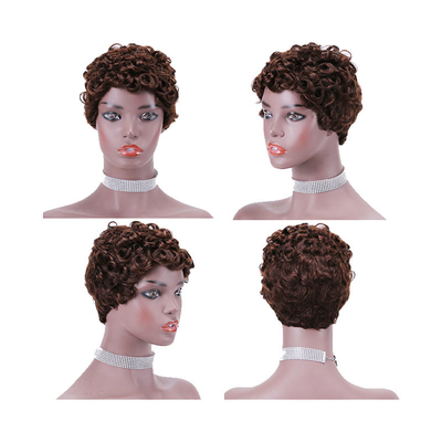 Remy Hair Cabelo Brasileiro Grade Machine Feito Perucas Curly Pre-Plucked para Mulheres Negras
