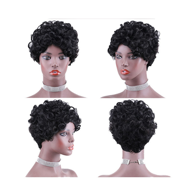 Remy Hair Cabelo Brasileiro Grade Machine Feito Perucas Curly Pre-Plucked para Mulheres Negras