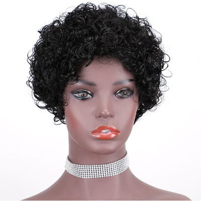 Pronto para o Envio Pixie corte curto cru indiano virgem cutícula de cabelo alinhado Perucas de cabelo humano