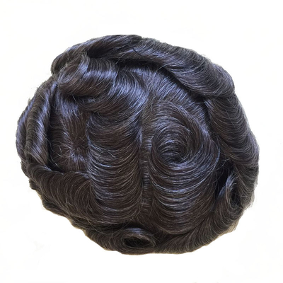 Toupee natural de cabelo humano masculino com base de renda completa e toppers de cabelo virgem europeus