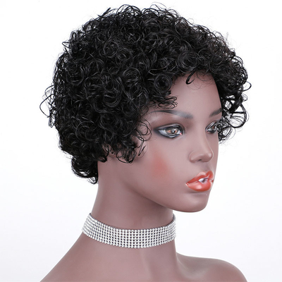 Pronto para o Envio Pixie corte curto cru indiano virgem cutícula de cabelo alinhado Perucas de cabelo humano