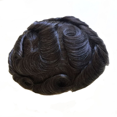 Toupee natural de cabelo humano masculino com base de renda completa e toppers de cabelo virgem europeus