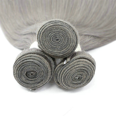 Indian Virgin Raw Cuticle Aligned Grey Grade 10A Pacotes de Cabelos Humanos da Índia Vendor