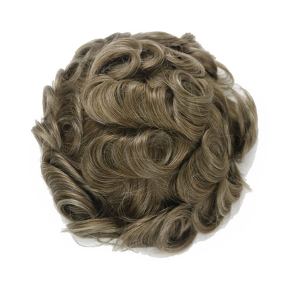 Costume judaico 150 Densidade Remy Toppers de cabelo humano com base de pele injetada