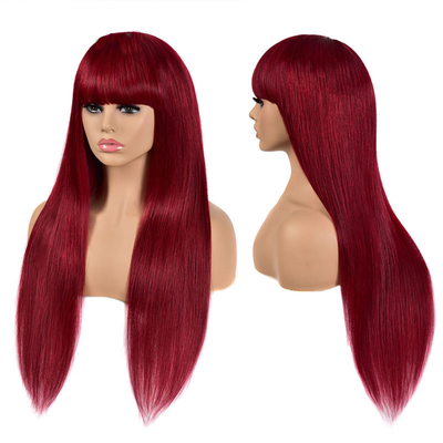 Cútica virgem alinhada osso liso cabelo humano perucas 12A cabelo remy sem derramamento suave