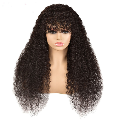 Grade Natural Negro 10A 100% de cabelo humano virgem crua Perucas sem cola com espinhos 150% Densidade