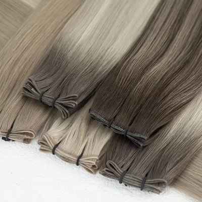 Duplo desenhado 100% cabelo humano tendência de tecido de génio russo extensões de cabelo fino invisível