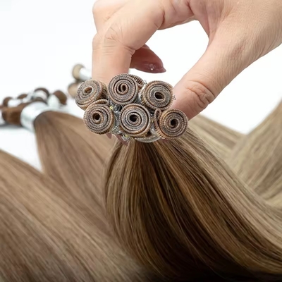Duplo desenhado 100% cabelo humano tendência de tecido de génio russo extensões de cabelo fino invisível