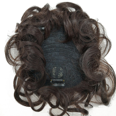 Cobertura completa e estilo encaracolado Remy Hair Toppers com cabelo humano natural brasileiro
