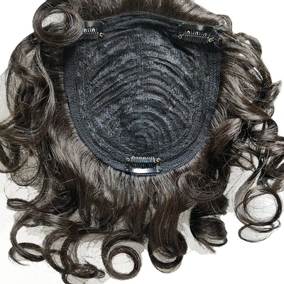 Cobertura completa e estilo encaracolado Remy Hair Toppers com cabelo humano natural brasileiro