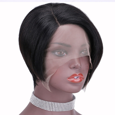 Material base de renda suíça retas Pixie corte máquina completa Peruca feita com 100% de cabelo humano