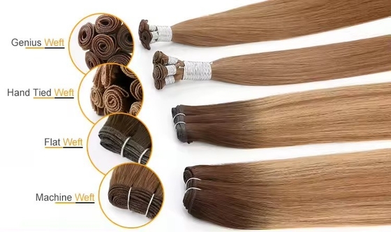 100% Remy Hair Virgem Genius Weft Raw Human Hair Bundle Vários estilos