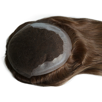 20 Polegadas Castanho Claro Destaca Base de PU de Renda Peruca de Cabelo Humano Remy