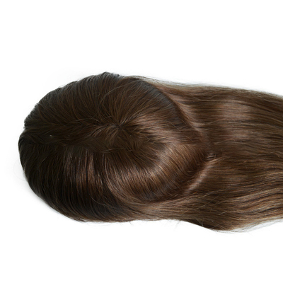 20 Polegadas Castanho Claro Destaca Base de PU de Renda Peruca de Cabelo Humano Remy