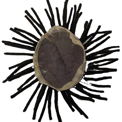 Remy Hair Base de renda suíça Dreadlock Toupee 60% Densidade de cabelo humano Topper para homens