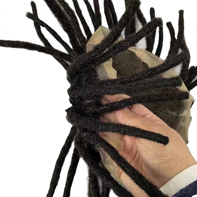 Remy Hair Base de renda suíça Dreadlock Toupee 60% Densidade de cabelo humano Topper para homens