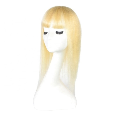Top cabelo humano cristal noiva longa base de seda loira toupee para casamento mulheres franja clip