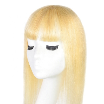Top cabelo humano cristal noiva longa base de seda loira toupee para casamento mulheres franja clip