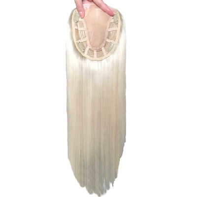 Cabelo virgem 22 polegadas 60 loira livre separação monofilamento cabelo bruto mulheres topper pequena raiz