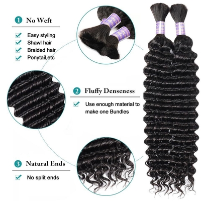 Corantes apropriados Afro Kinky Bulk Extensão de cabelo humano para trançar cabelo virgem Sim