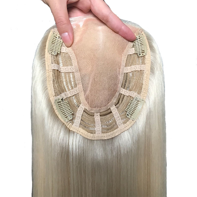 Cabelo virgem 22 polegadas 60 loira livre separação monofilamento cabelo bruto mulheres topper pequena raiz