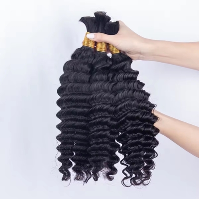 Corantes apropriados Afro Kinky Bulk Extensão de cabelo humano para trançar cabelo virgem Sim