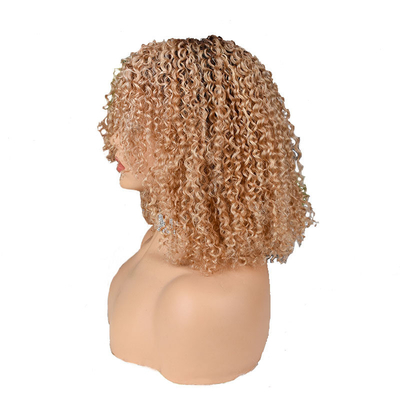 250% Densidade Afro Kinky Curly Curly Pixie Corte de cabelo humano Perucas para mulheres negras de cima