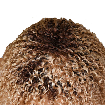 250% Densidade Afro Kinky Curly Curly Pixie Corte de cabelo humano Perucas para mulheres negras de cima