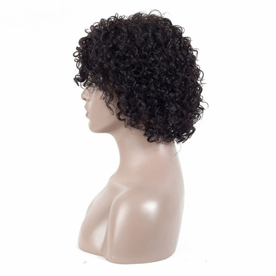 250% Densidade Afro Kinky Curly Curly Pixie Corte de cabelo humano Perucas para mulheres negras de cima