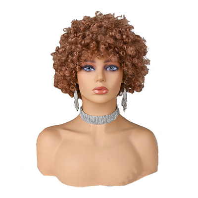 Textura suave Pixie Cut Peruca Natural Remy Cabelo Humano Curto Enrolado Pré Plucked com Bangs