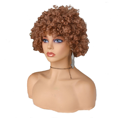 Textura suave Pixie Cut Peruca Natural Remy Cabelo Humano Curto Enrolado Pré Plucked com Bangs