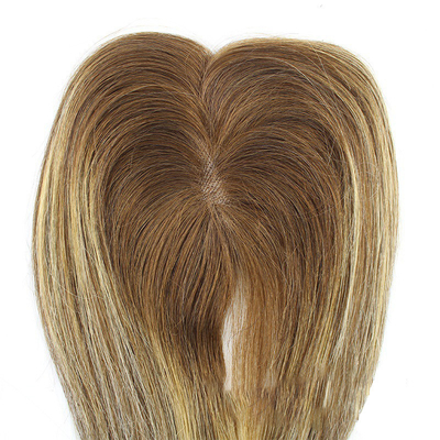 Ladies European Rooted Ombre Hairpiece Human Hair Toppers Clip In Toupee para Mulher
