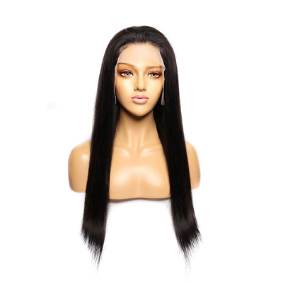 200% Densidade Ósea Direita HD Natural Transparente renda Frontal Perucas de Cabelo Humano Brasileiro
