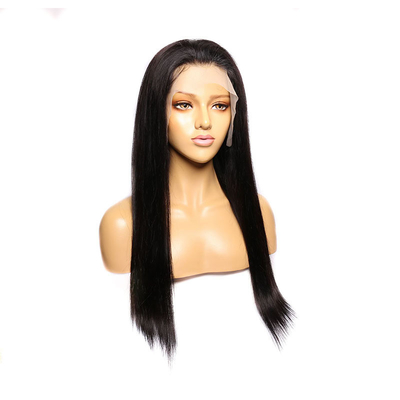 200% Densidade Ósea Direita HD Natural Transparente renda Frontal Perucas de Cabelo Humano Brasileiro