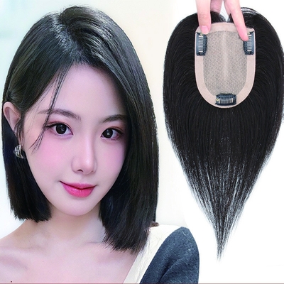 180% Densidade Remy Toupee cabelo com base de seda Top e 24mm Toupee textura comprimento 30cm
