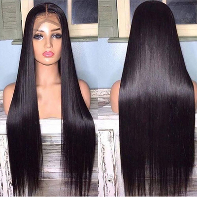 Full cuticle alinhado cabelo humano virgem crua renda peruca frontal com 180% densidade 250g-450g
