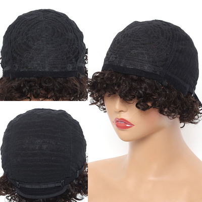 Máquina de cabelo Afro Curly Brasileira Curta fez peruca de fada cor natural para mulheres negras