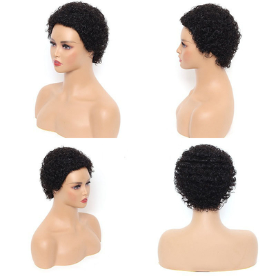 Máquina de cabelo Afro Curly Brasileira Curta fez peruca de fada cor natural para mulheres negras