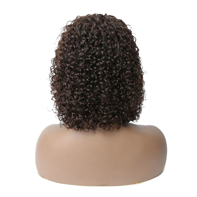 Base de renda suíça Perucas curtas cortadas de fada para mulheres negras virgem brasileira crua afro encaracolado