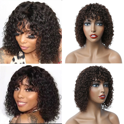 Base de renda suíça Perucas curtas cortadas de fada para mulheres negras virgem brasileira crua afro encaracolado