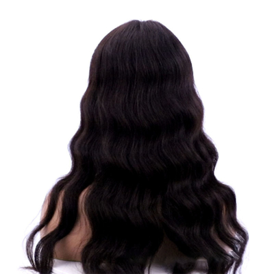 Máquina feita 100% de cutícula virgem alinhada cabelo humano ondulado solto ondulado peruca