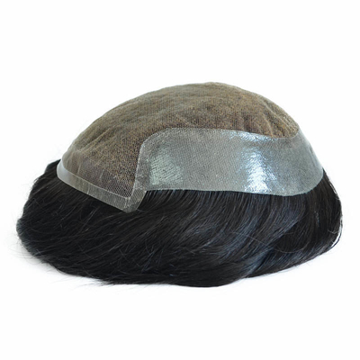 Toupe de cabelo humano feito à mão para homens