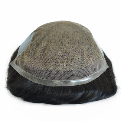 Toupe de cabelo humano feito à mão para homens