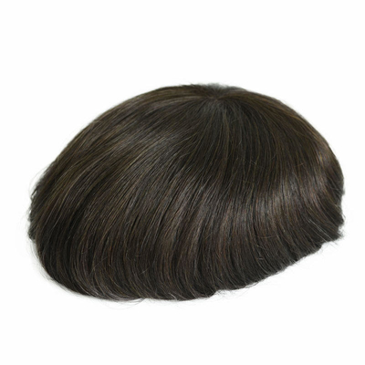 Toupe de cabelo humano feito à mão para homens