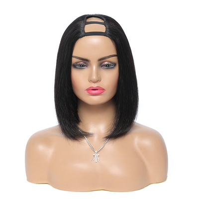 Perucas peruanas Bob para mulheres negras Cor preta Remy Natural Ossos Direitos U Parte Peruca Longa